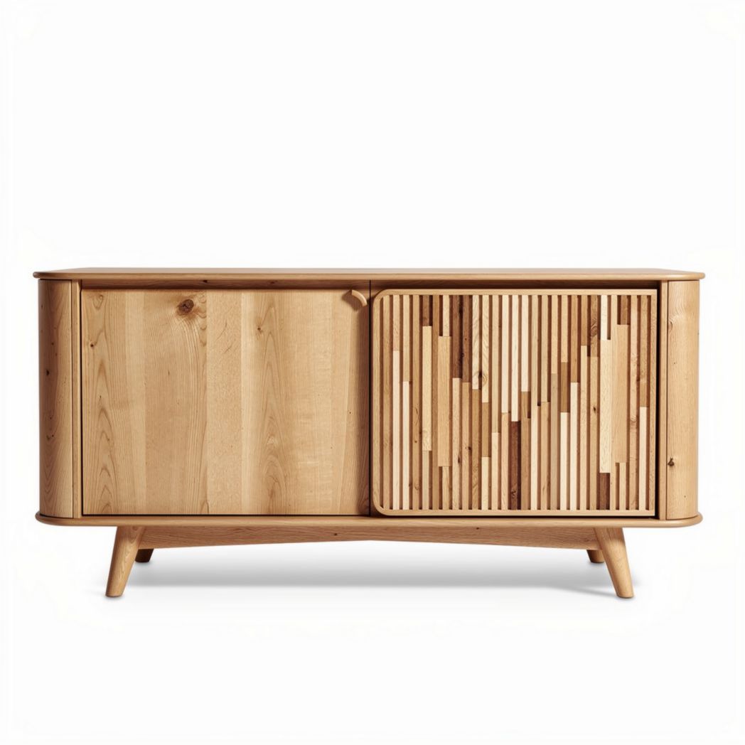 Houten tv-meubel met opbergruimte en open deur 120 x 40 x 60cm