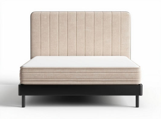 Bedframe met stofbekleding en zwart metalen poten 200 x 160 x 100cm