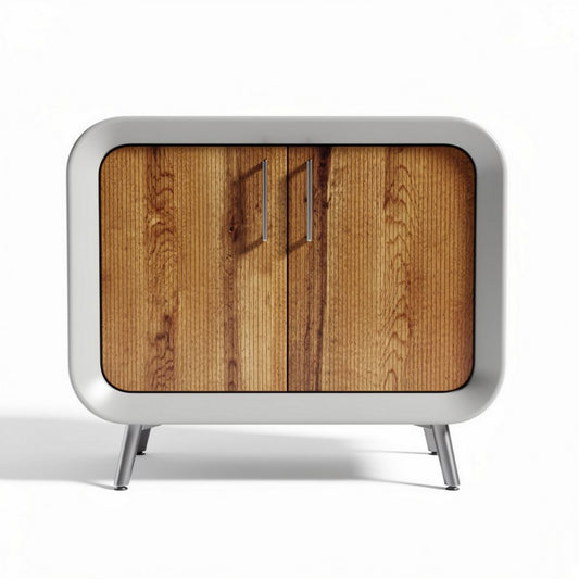 Houten kast met metalen frame afmetingen 90 x 45 x 75cm multifunctioneel meubel