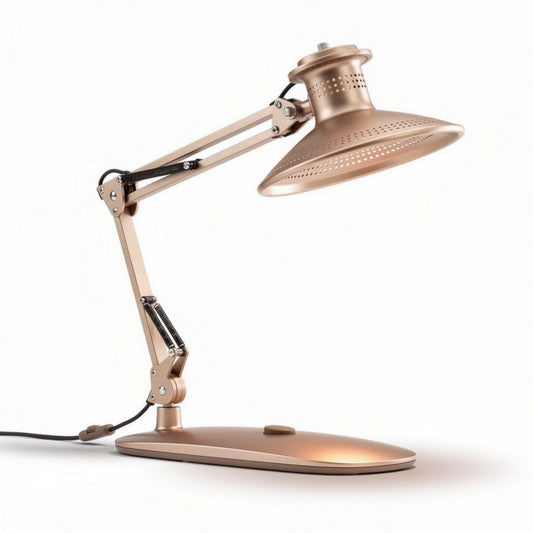 Bureau lamp met verstelbare arm van metaal in goudkleur 60 x 40 x 30cm